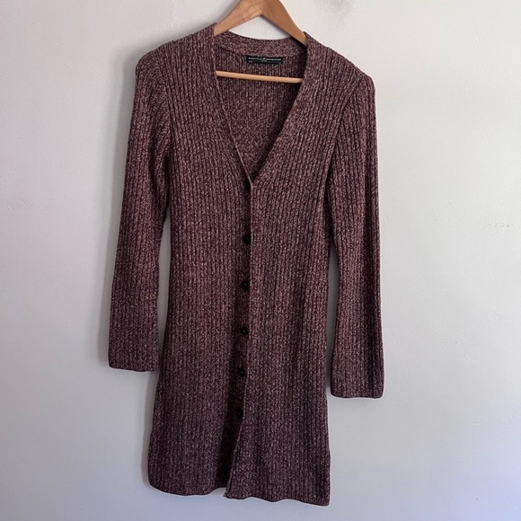 Peruvian Connection Long Line Button Down Pima Cotton Cardigan